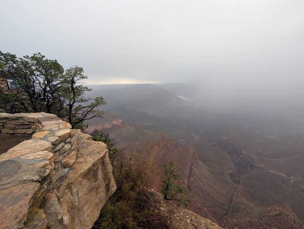 Fog filling the Grand Canyon at the rim